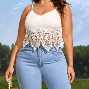 3 for $25 SHEIN VCAY Contrast Guipure Lace Cami Top